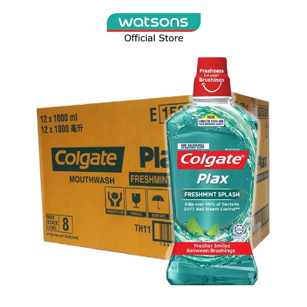 COLGATE Plax Mouthwash Fresh Mint Carton 12x1L | Shopee Singapore