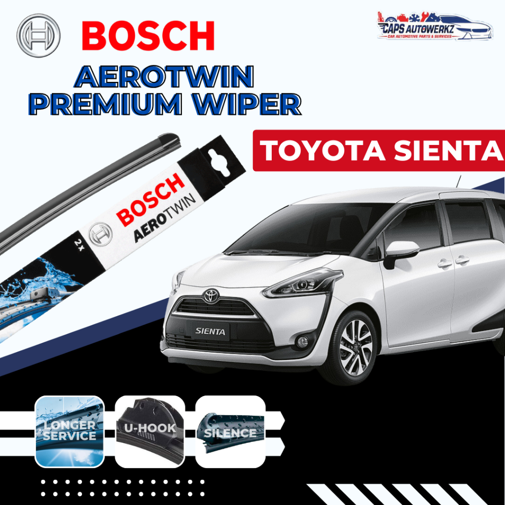 Toyota Sienta BOSCH Aerotwin Car Front Wiper Set & Rear Wiper (OEM only