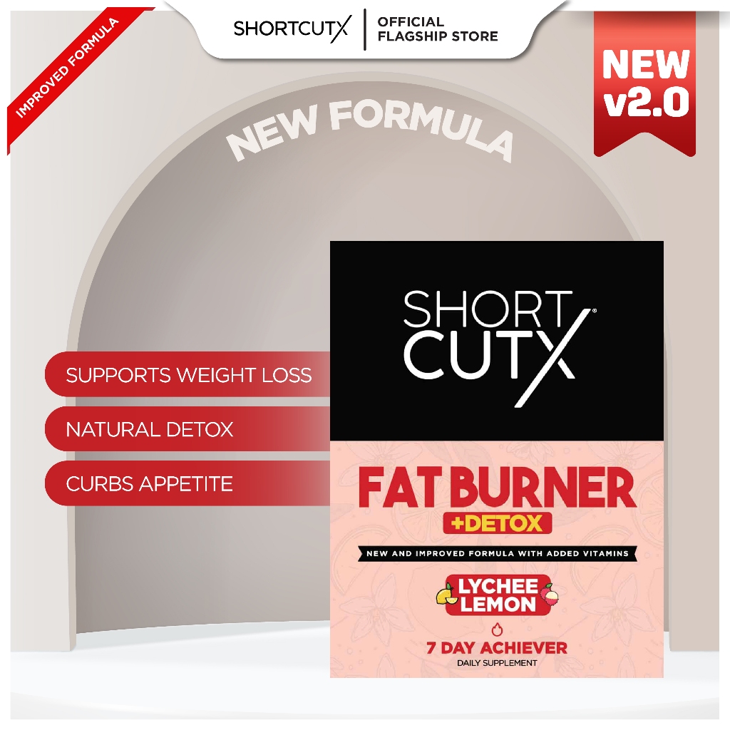 [NEW] v2.0 Shortcutx Fat Burner Lychee Lemon (Ready to Drink) 7 Sachets with added Detox