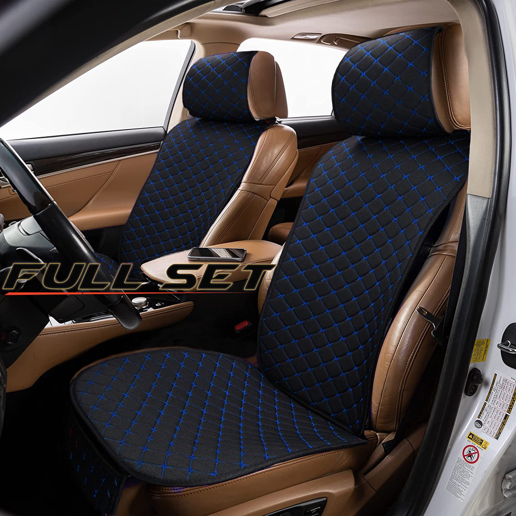 HOTOP Car Seat Cover Full Set (5 seats) Seat Cushion Soft Comfortable Flax  Universal Washable Non-Slip Breathable Car Seat Protector Car Front Back