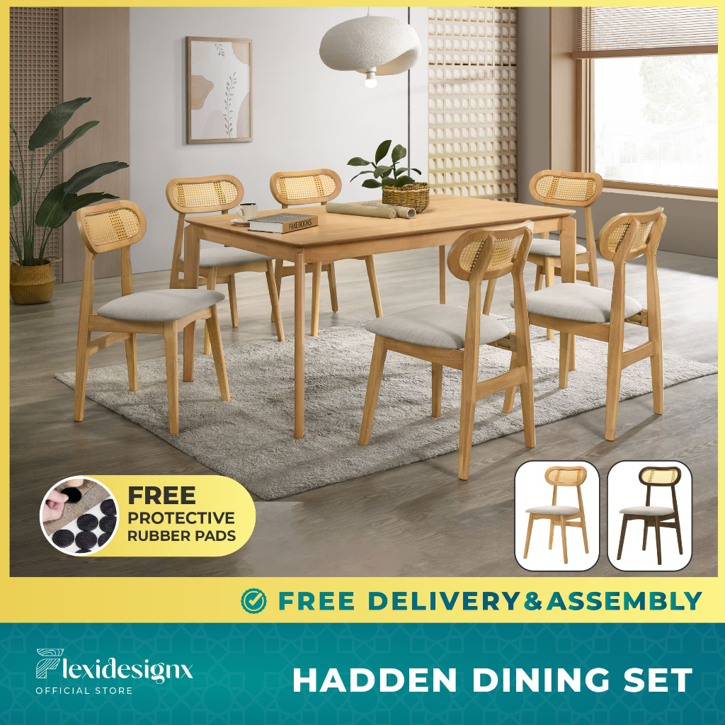 Flexidesignx Rattan Design Dining Set 4-6 Seater 120cm/150cm Table ...