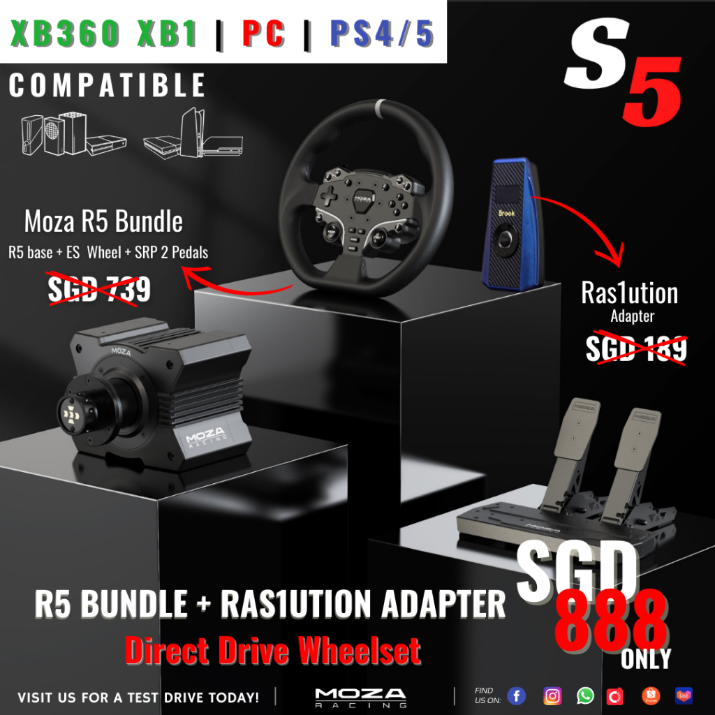 Playstation direct drive wheelset / R5 Bundle + Ras1ution Adapter / PS5