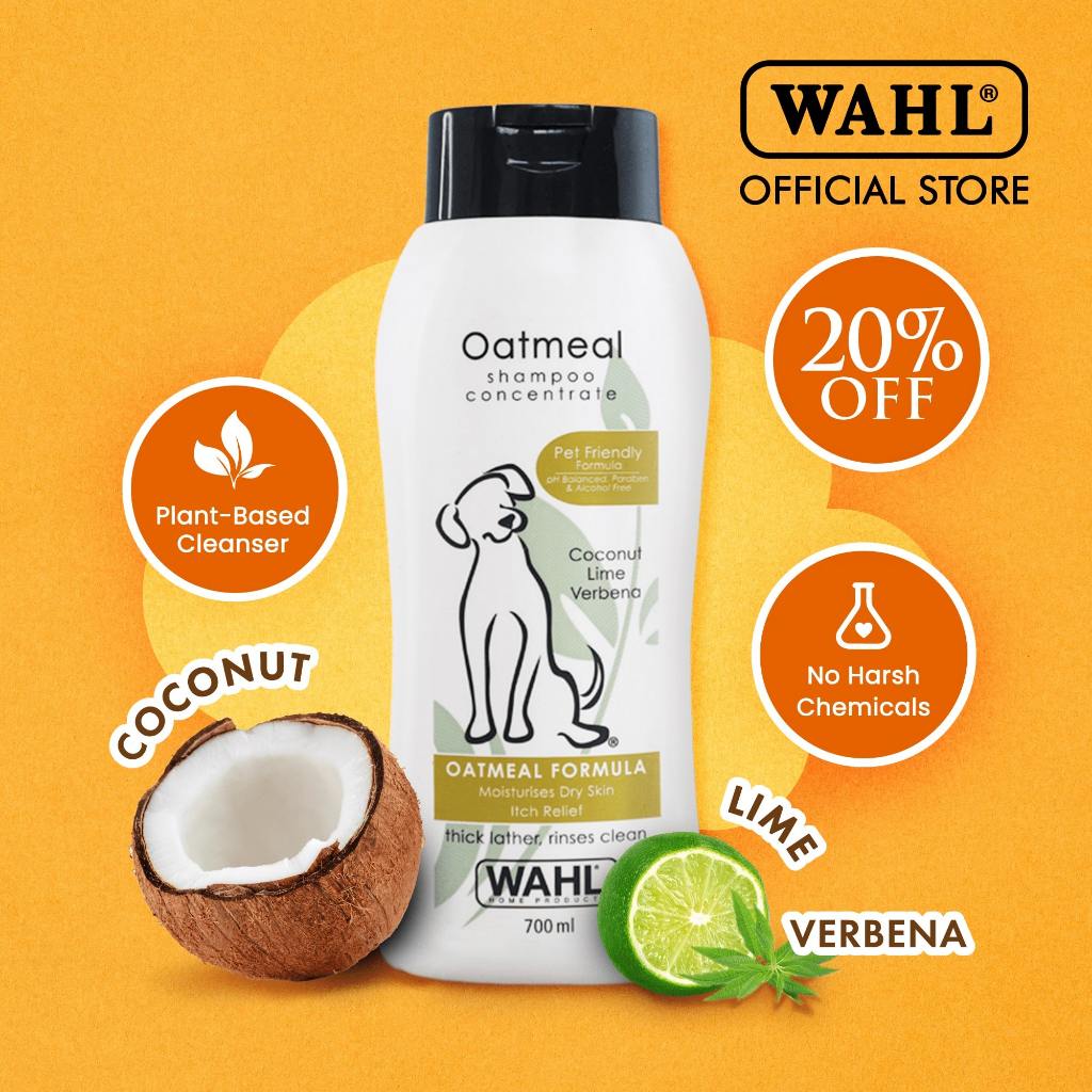 Wahl Dog Oatmeal Shampoo 700ml Pets Plant Based Itch Relief Cleanser