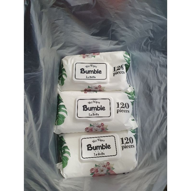 (Bundle Of 12,6,4) Bumble Wet Wipes La Bella Wet Wipes 120 Sheets Wet Tissues Baby Wipe Face