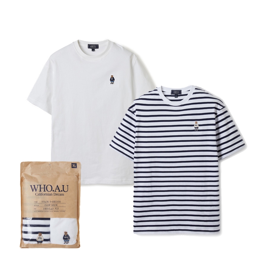 【WHO.A.U】Steve Striped Shirts WHO.A.U] Steve Stripe Long Sleeve T shirt | WHLSD3821U