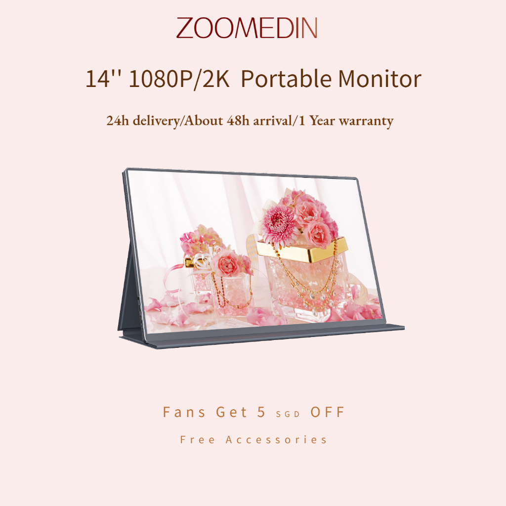 Zoomedin Portable Monitor for Laptop Zoomed_in 13.3 inch 1080/2k/3K