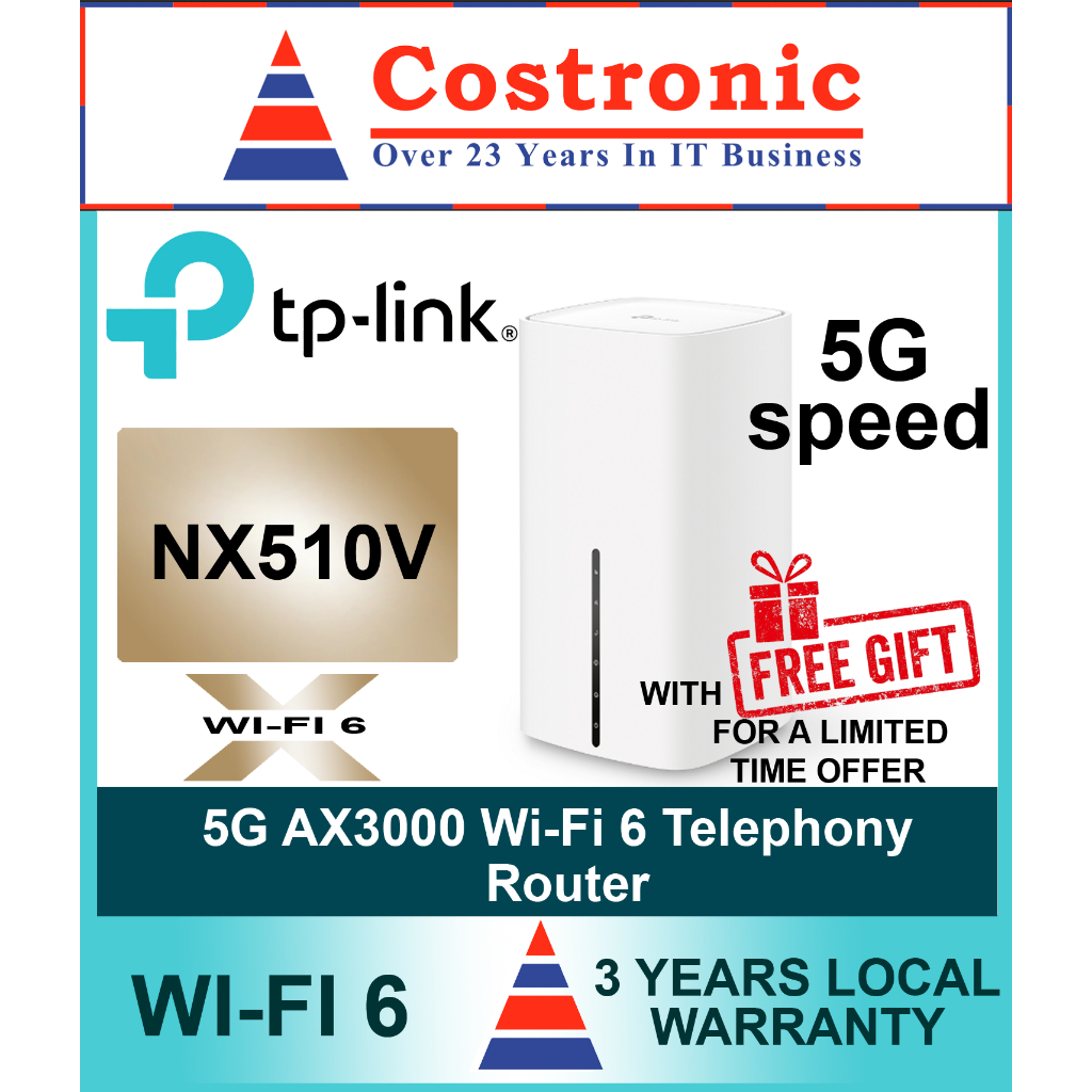 TP-Link NX510v 5G AX3000 Wi-Fi 6 Telephony Router ( 3 Years Local ...