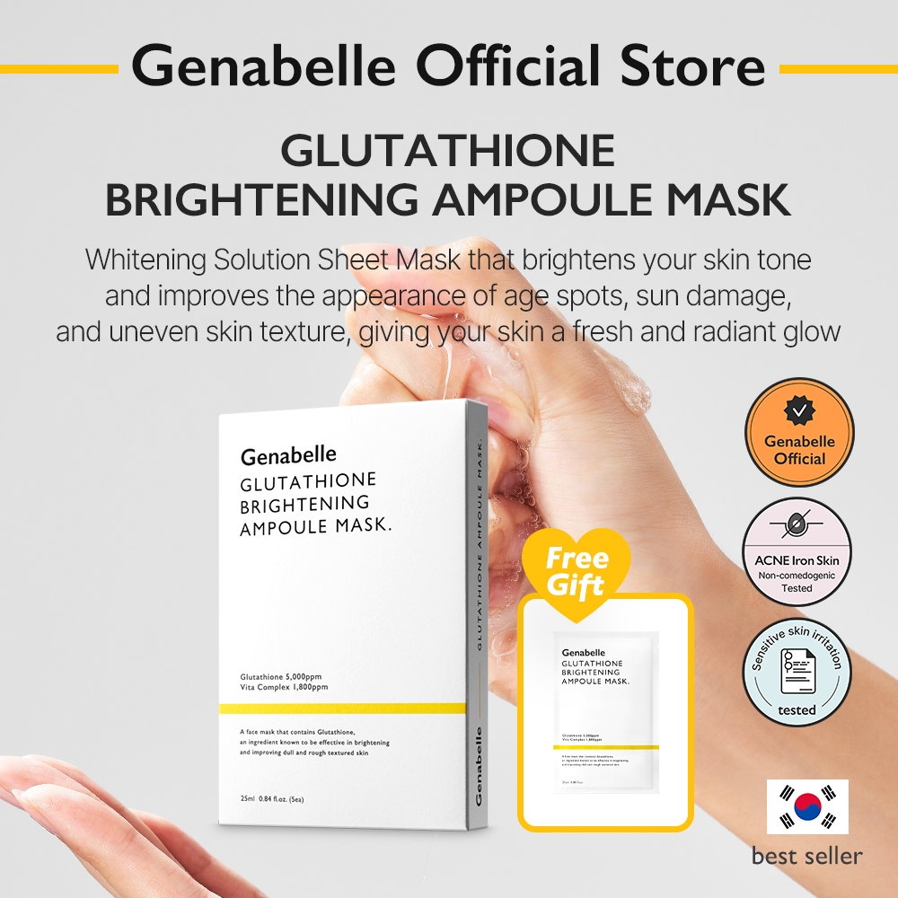 Genabelle Glutathione Brightening Ampoule Mask Pack | Shopee Singapore