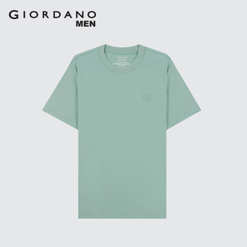 Giordano Men Liquid Touch Slim Embroidery Tee (Smart Collar) | Shopee ...