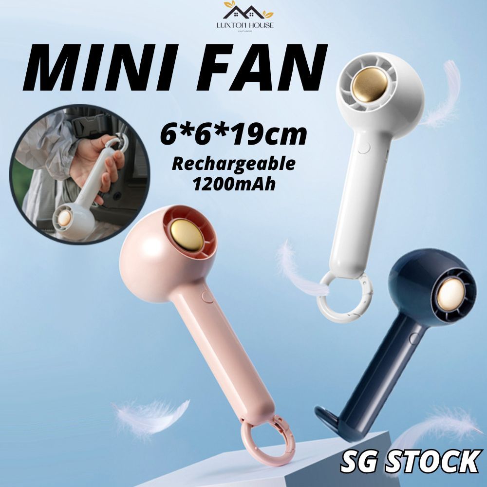 {SG} Portable Fan Mini Fan New Portable Mini Fan With Hook 2 Speed USB ...