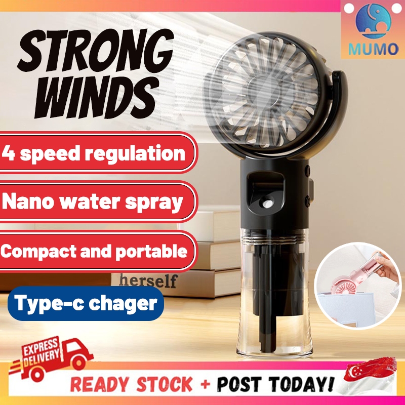 SG 🔥[READY STOCK] Portable Handheld Fan Mini Mist Fan air cooler Type C ...