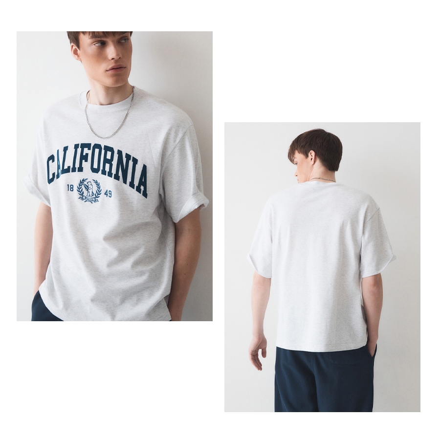 WHO.A.U] California Letter Short Sleeve T-shirt | WHRAE2324U