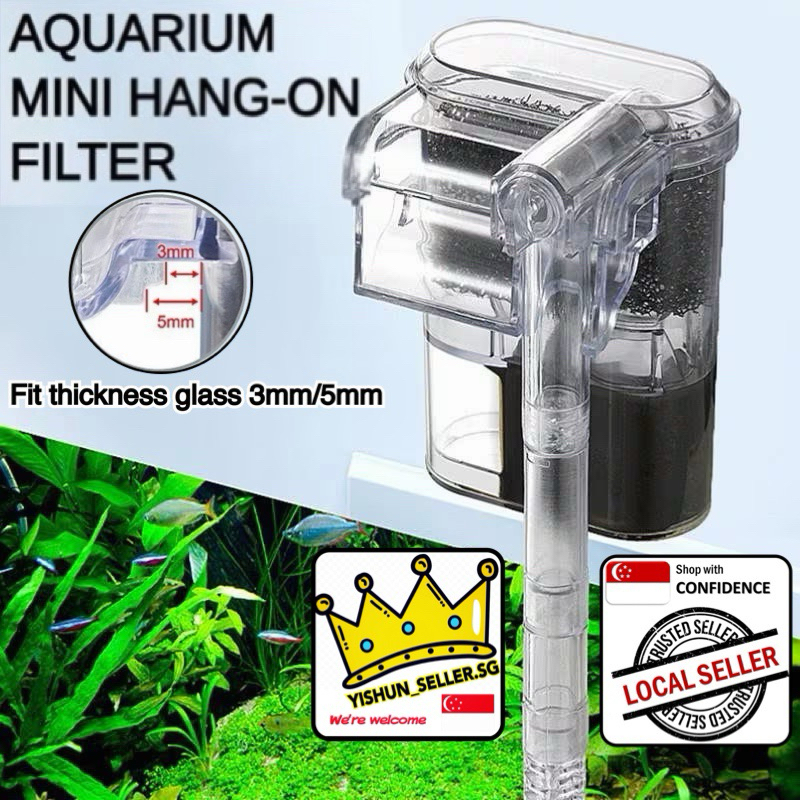 SG Aquarium Mini Hang on filter fish tank waterfall filter small fish ...