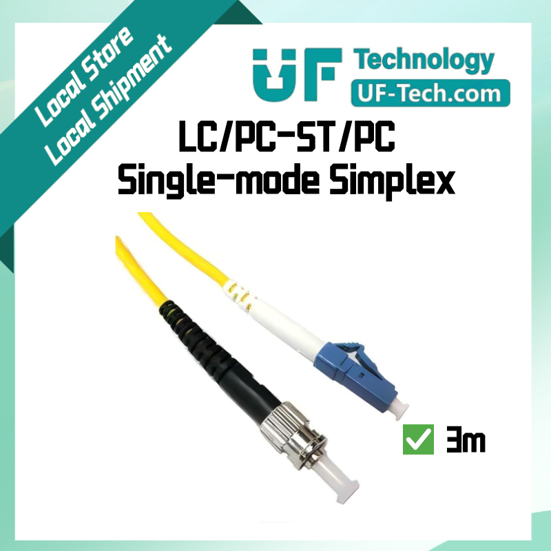 UFTECH LC/PC-ST/PC Single-mode Simplex 3M Fibre Optic Patch Cord Cable ...
