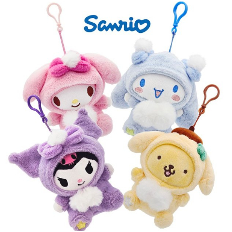 Sanrio Authentic 15cm Kuromi Cinnamoroll Pompom Purin My Melody Hood ...