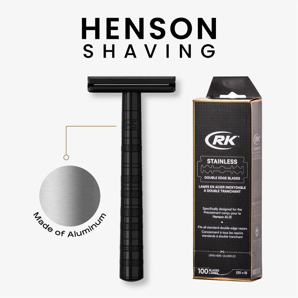 [FREE 100 BLADE] HENSON AL 13 Medium Facial Razor - Single Blade Double ...