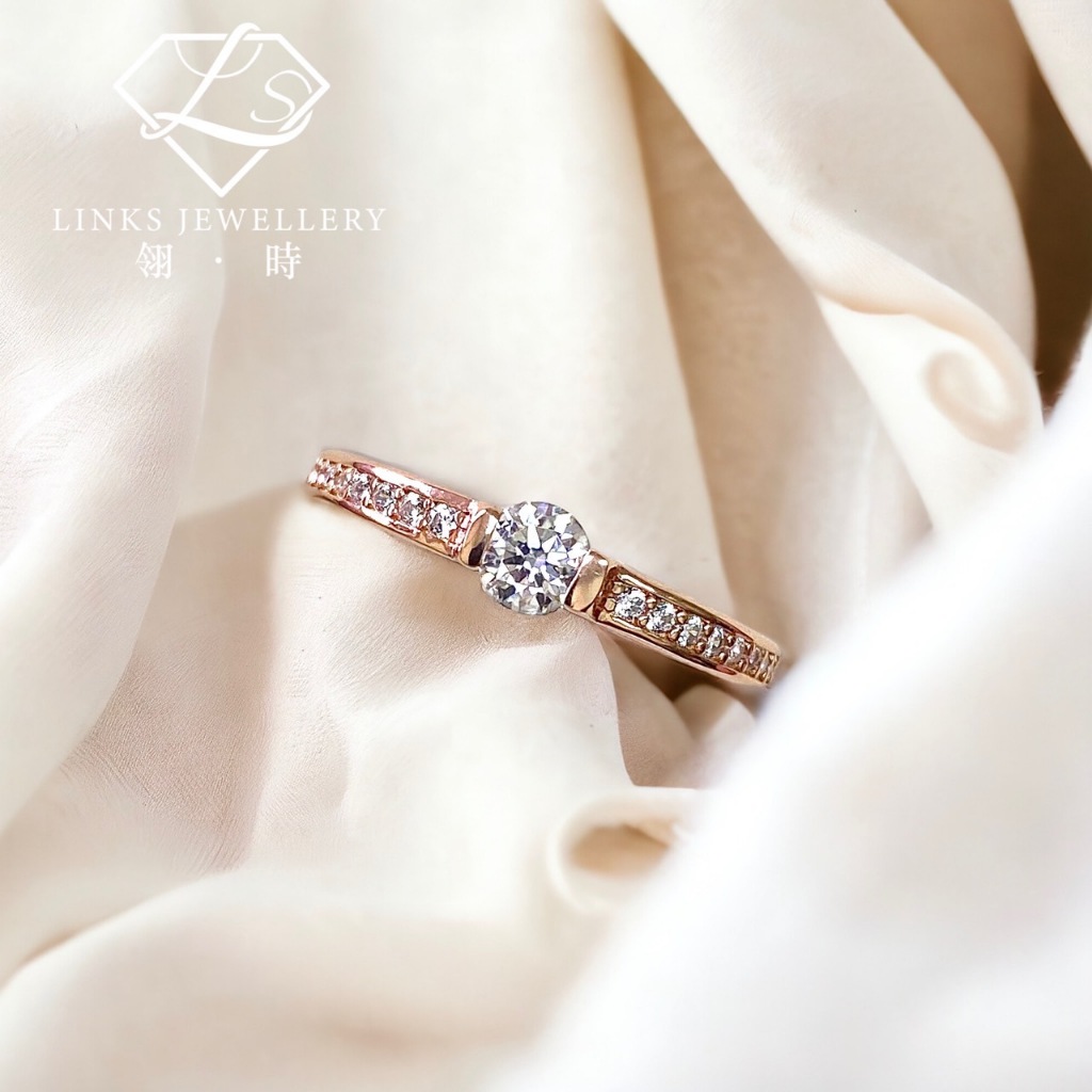 Real Moissanite］Can Pass Diamond Test 18K Gold Champagne Gold