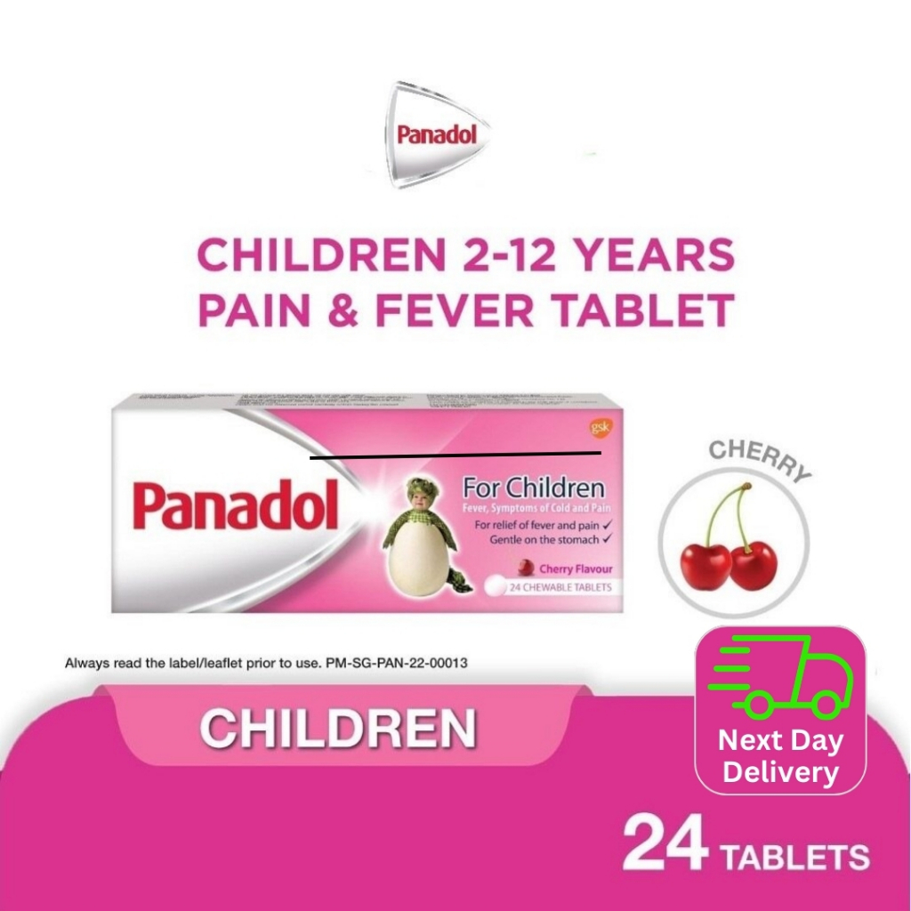 PANADOL Chewable Tablet for Children, Paracetamol for Fast & Effective Pain Relief, Kids Fever