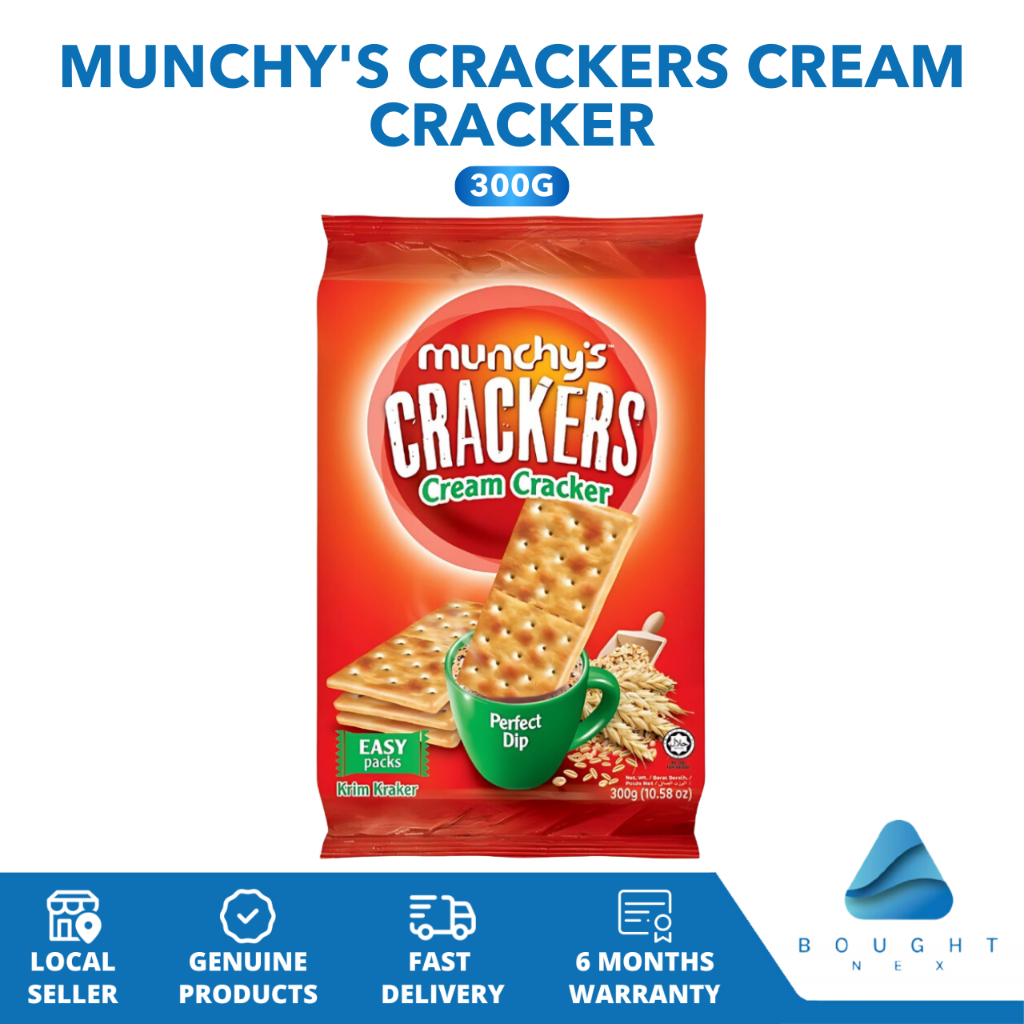 Munchy's Crackers Cream Cracker 300g – Crispy, Crunchy, Healthy Snacks ...