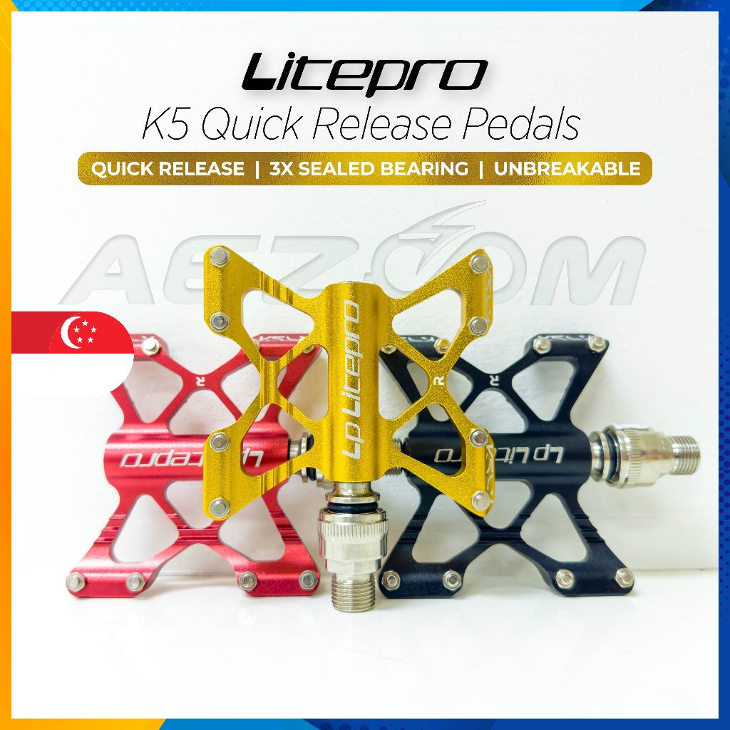 【🇸🇬 Stock】litepro Quick Release K5 Quality Bike Pedals Aluminum Alloy