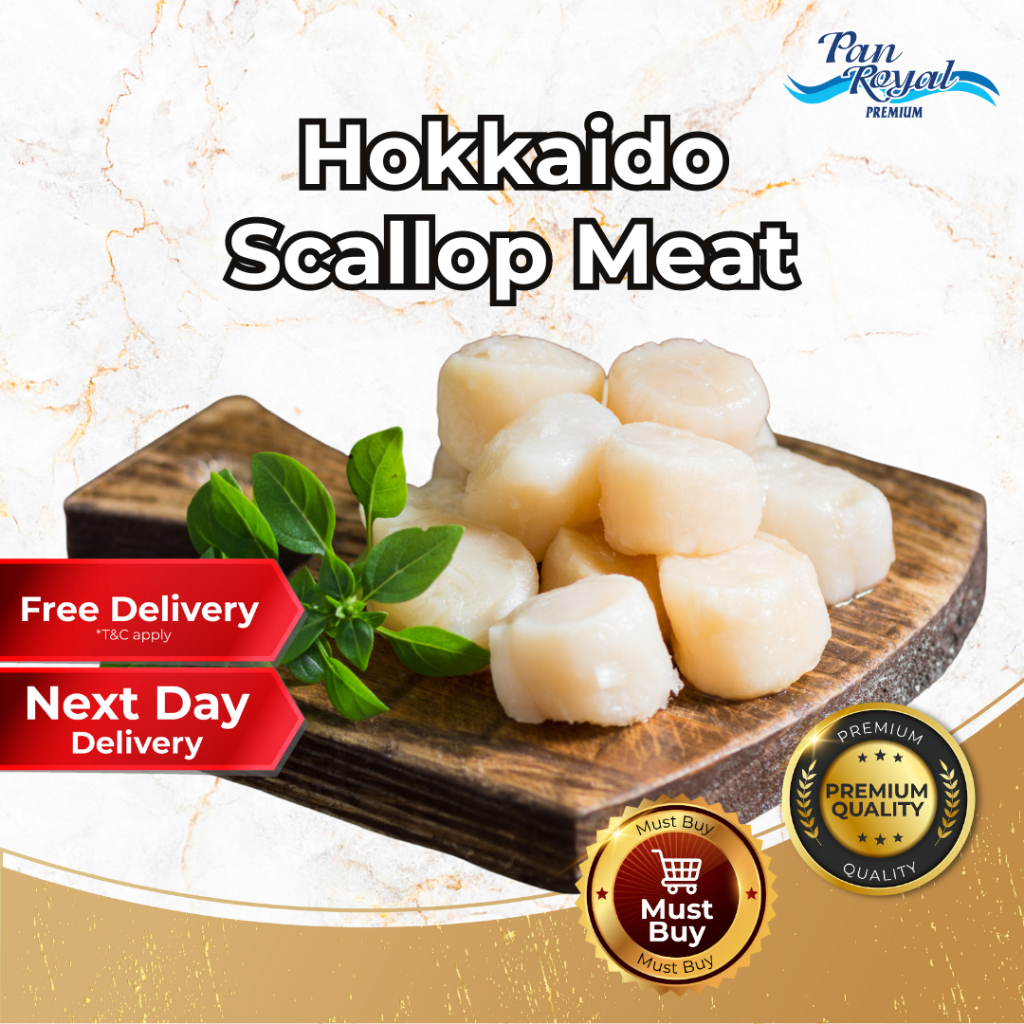 [PAN ROYAL] Frozen Hokkaido Scallop Meat 21/25 (1kg +/) Shopee Singapore