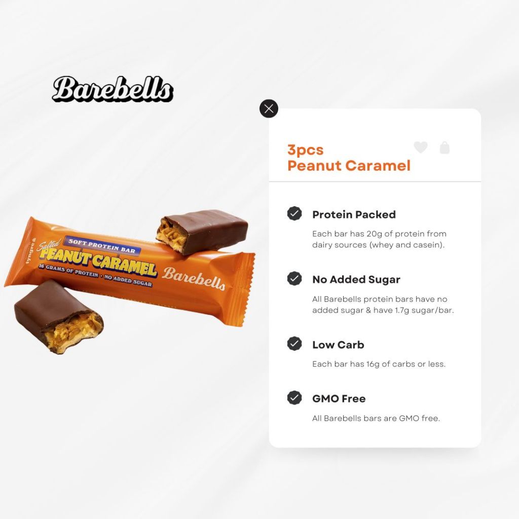 Barebells Protein Bar Healthy Meal Low carb, 20g protein/bar, to build