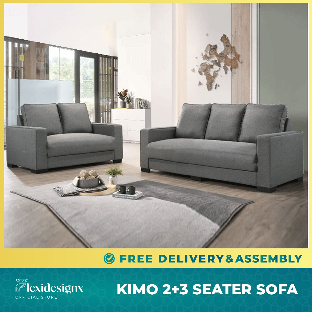 2+3 Seater Sofa Set Grey / Brown Sofa / Budget Fabric Sofa / House ...