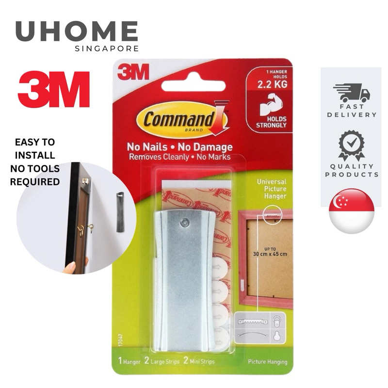 3M Command Large Picture Hanging Strips Universal Sawtooth Sticky Nail ...