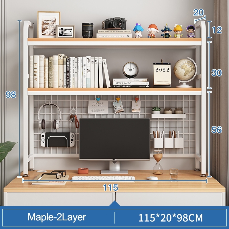 SNBDesktop Shelf Desk With Grid Bookshelf Storage Shelf Desktop Multi ...