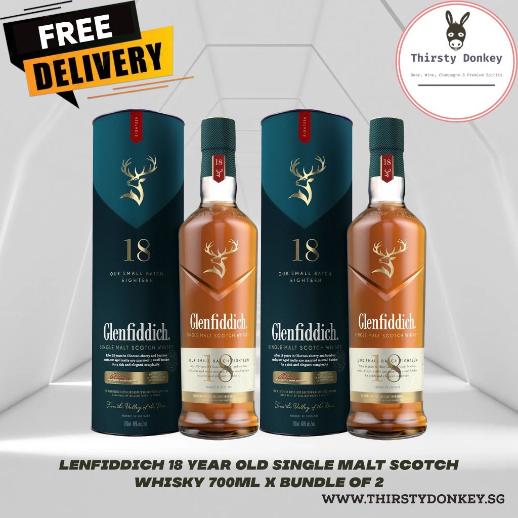 Glenfiddich 18 Years Old Single Malt Scotch Whisky 700ml (Bundle of 2 ...