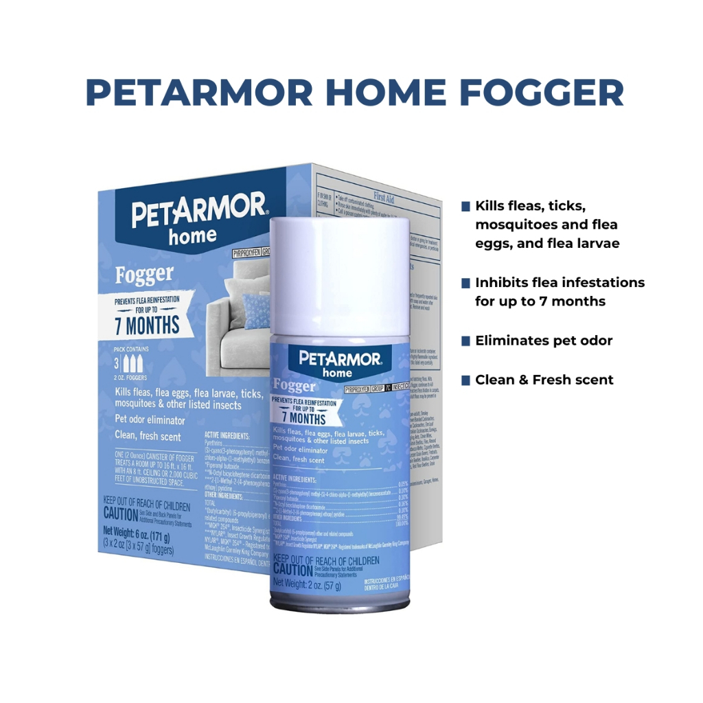 PETARMOR Home Fogger Eliminates Ticks & Fleas, Bed Bugs, Lice, Ants