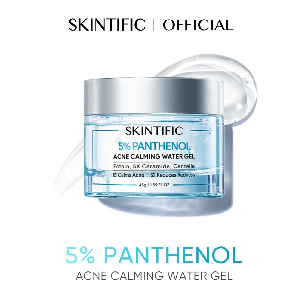 New Launch Skintific 5 Panthenol Acne Calming Water Facial Moisturizer Gel Day Night Cream 