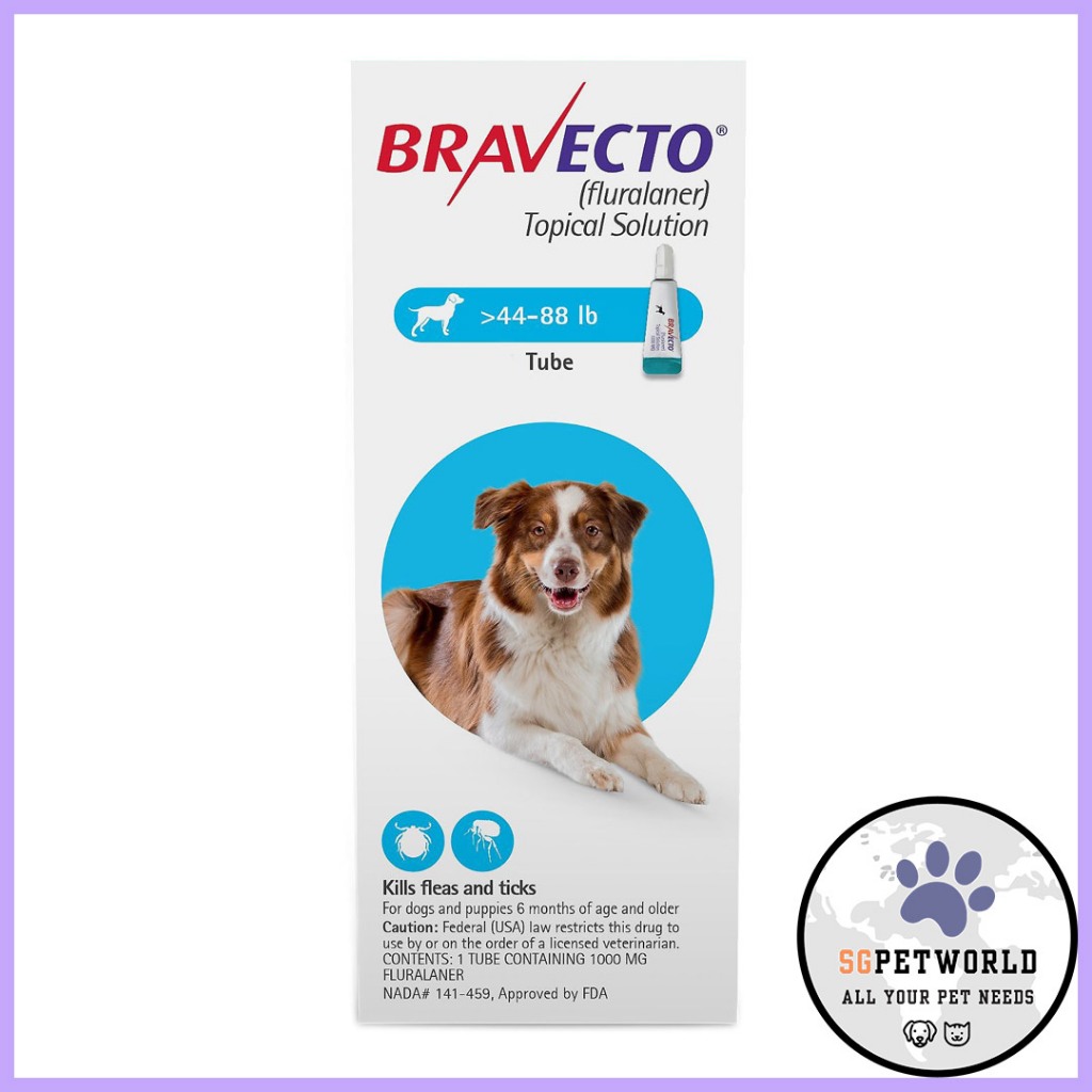 BRAVECTO SPOT ON Flea Tick Treatment 1 Dose for All size Dogs Shopee Singapore