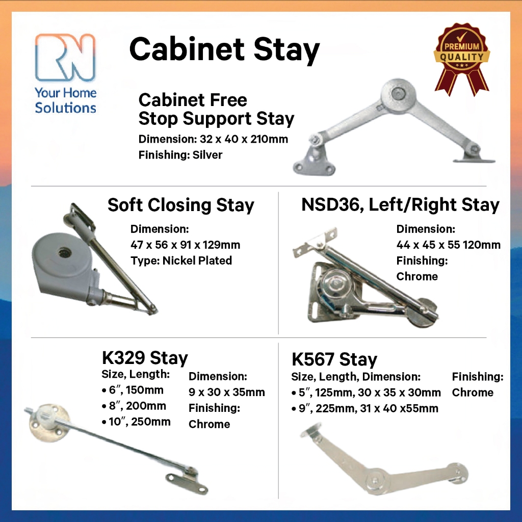 Kitchen Cabinet Free Stop Support Stay Furniture Kitchen Left/Right ...