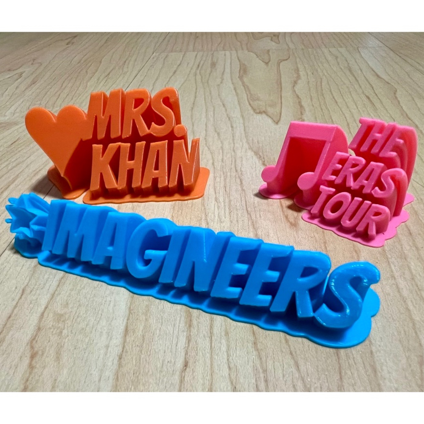 Custom Name Plate 3D Personalised birthday tag table top name plate