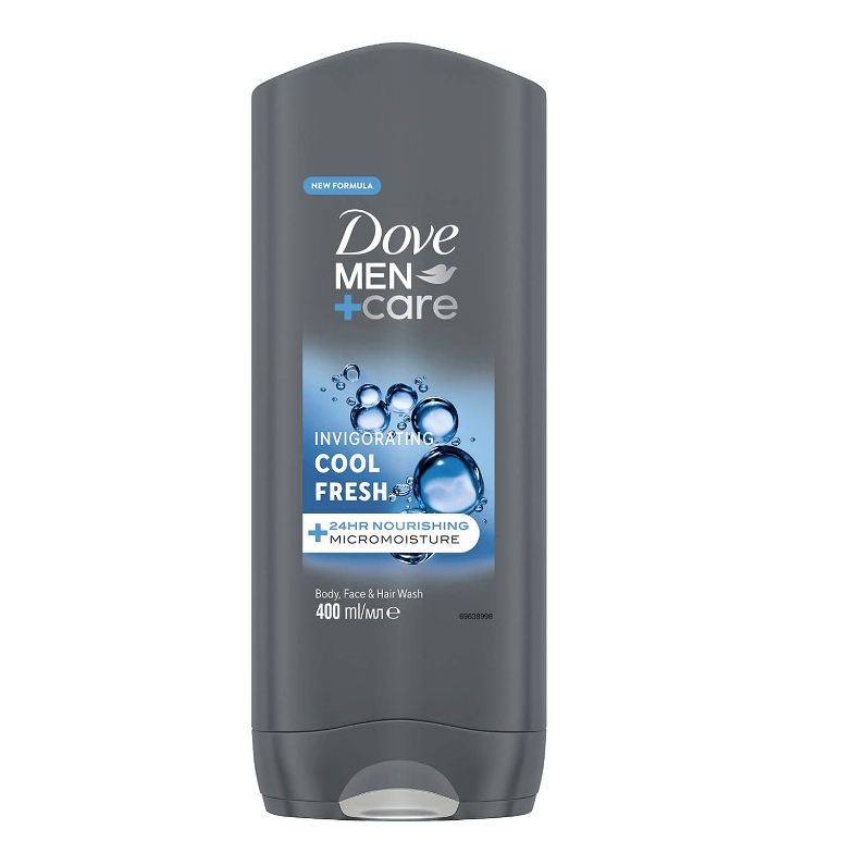 Dove Men Shower Gel 3 in 1 (Body,Face,Hair )Invigorating Cool Fresh