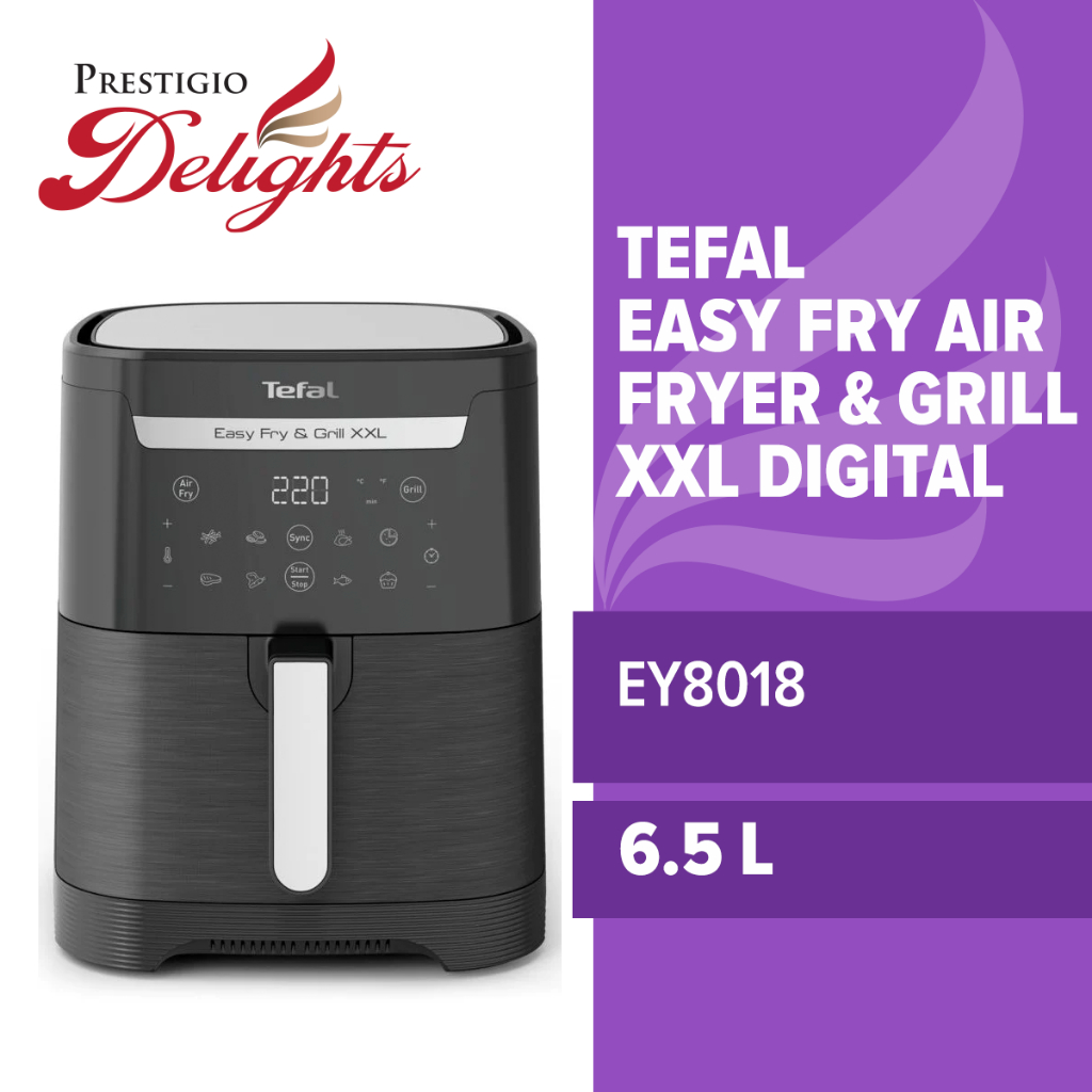 Tefal Easy Fry Air Fryer & Grill XXL Digital 6.5L EY8018 | Shopee Singapore