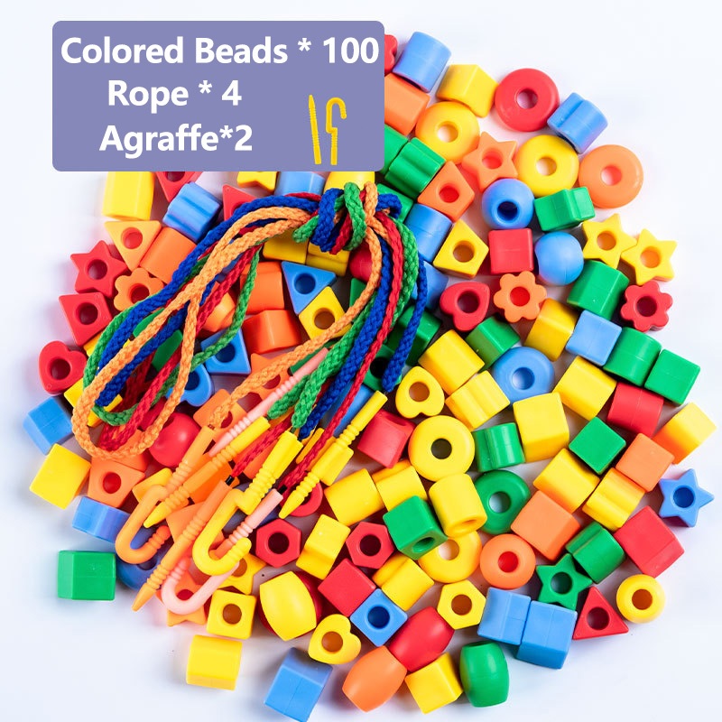 【SG】DIY Children Beaded Toy Colorful Handmade String Beads Children ...