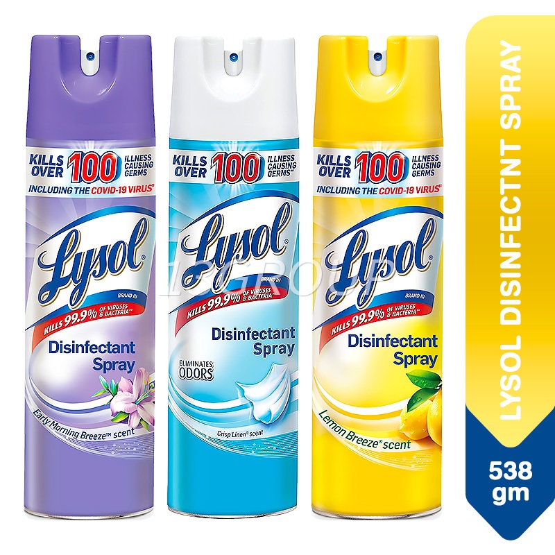 Lysol Disinfectant Spray Disinfecting Eliminates Odors, 538g Shopee Singapore