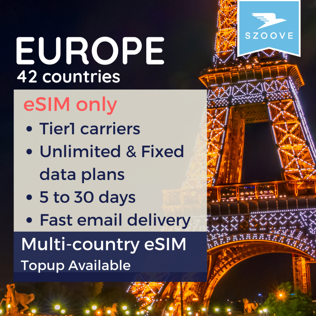 Europe Unlimited Data eSIM Shopee Singapore