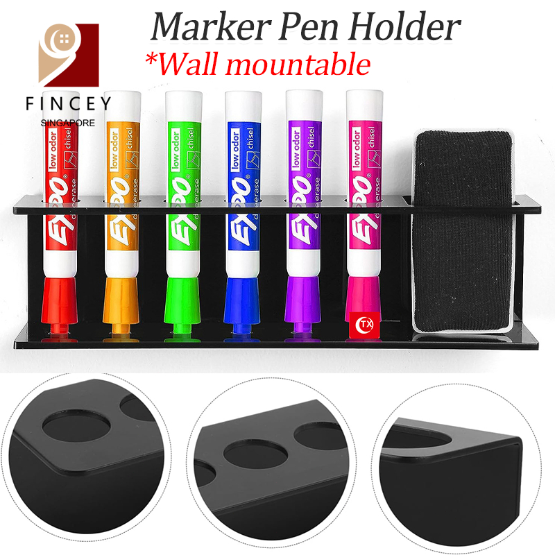 【SG】Marker Pen Holder Wall-Mounted Paint Container Storage Rack Eraser ...