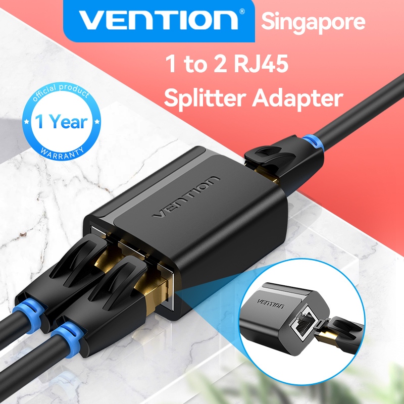 Vention RJ45 Ethernet Splitter 1 to 2 Female Network Cable Plug Socket ...