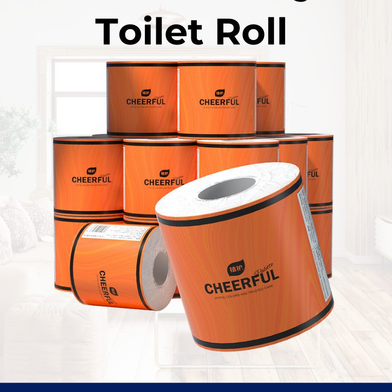 [16/32 Rolls] Cheerful 5ply Bathroom Toilet Tissue Roll Toilet Paper Original Wood Pulp Soft to ...