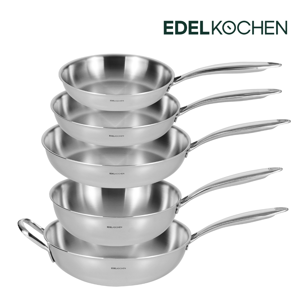 Edelkochen Luce 18/10 Stainless Steel Fry Pan / Wok Pan 20cm 24cm 28cm ...