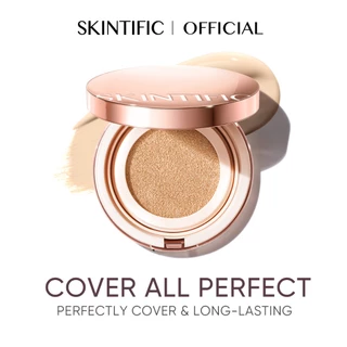 SKINTIFIC Cover All Perfect Cushion High Coverage Poreless Flawless Foundation 24H Long-lasting SPF35 PA++++