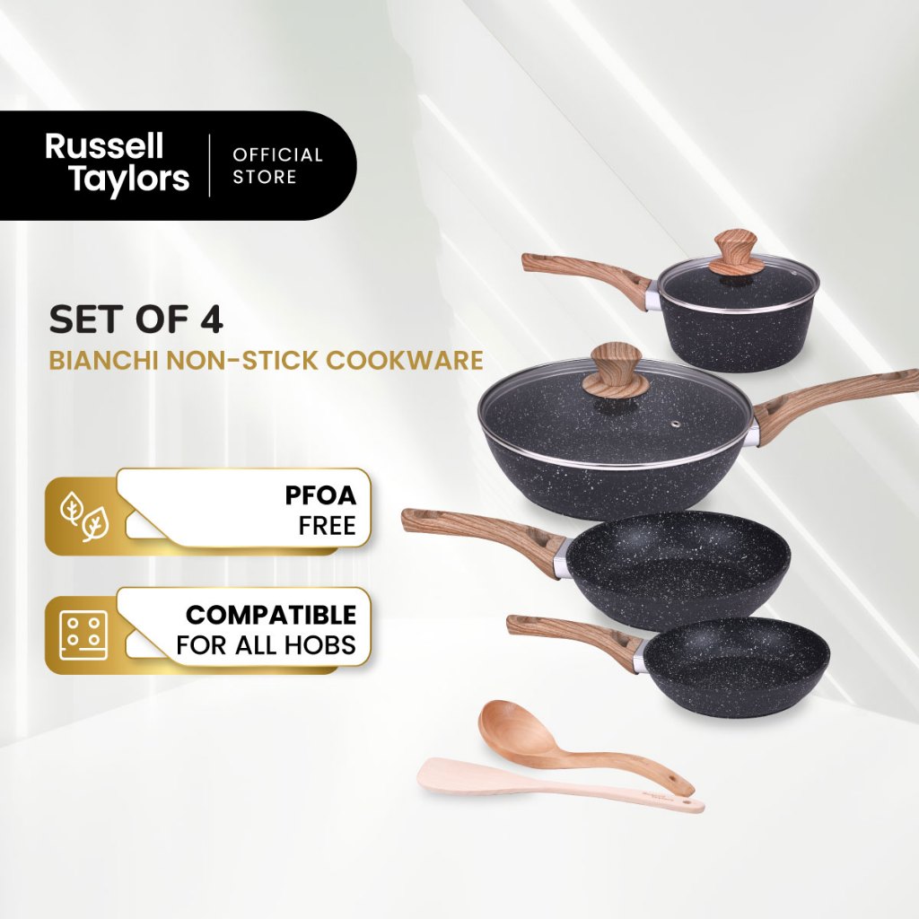 Russell Taylors Bianchi Cookware 4 Piece Pots & Pans Set CWS6 Shopee
