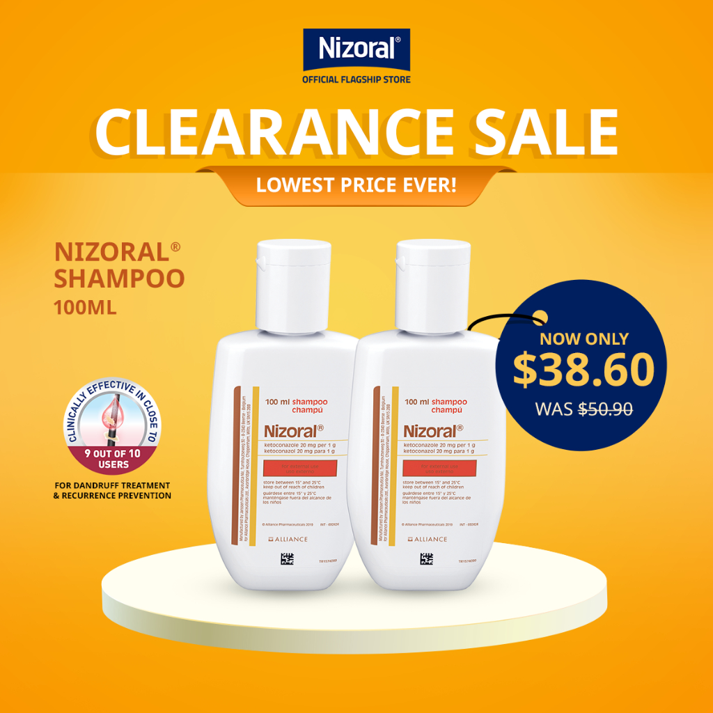 Nizoral® 2 Ketoconazole Antidandruff Shampoo 100mlx2Seborrheic Dermatitis Pityriasis