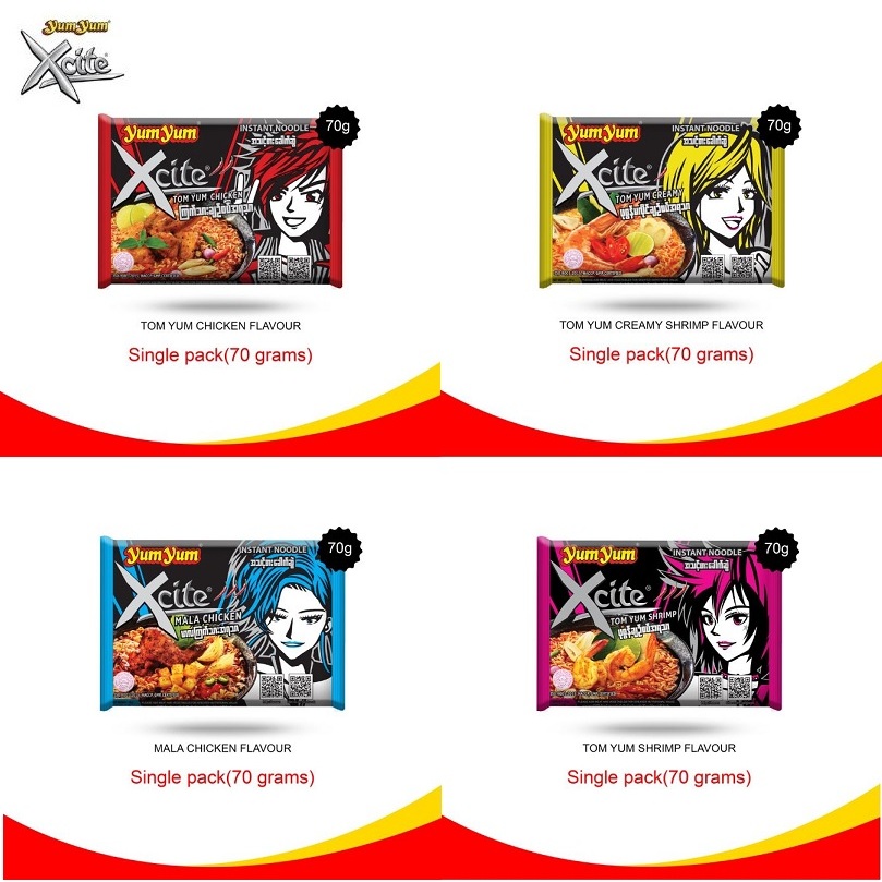 Yum Yum Xcite Instant Noodles (5 bag x 70g) | Shopee Singapore