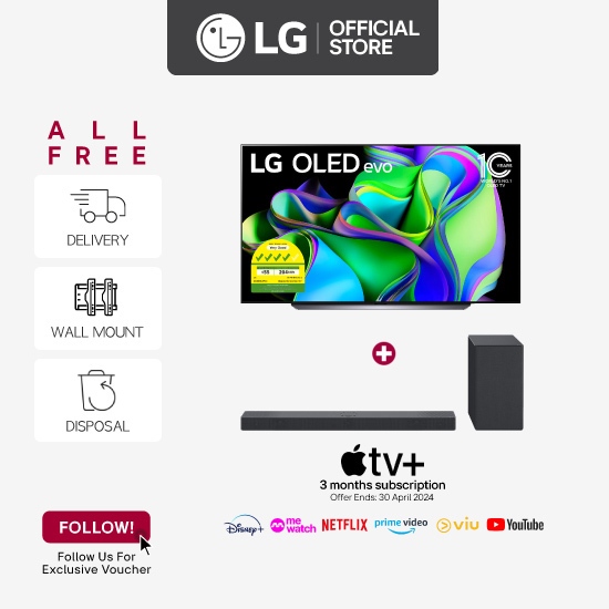 LG OLED evo C3 65 inch 4K Smart TV