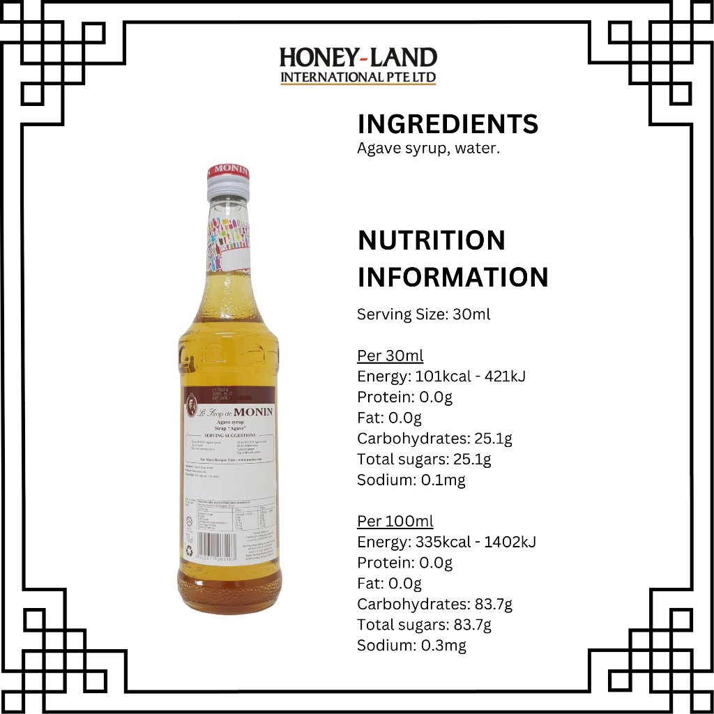 MONIN Agave Syrup - 700ml | Shopee Singapore
